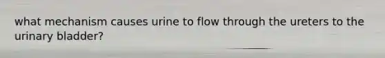 what mechanism causes urine to flow through the ureters to the urinary bladder?