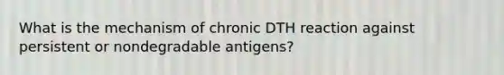 What is the mechanism of chronic DTH reaction against persistent or nondegradable antigens?