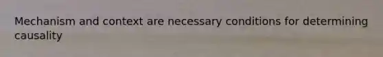 Mechanism and context are necessary conditions for determining causality