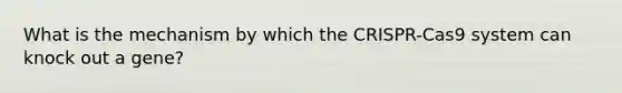 What is the mechanism by which the CRISPR-Cas9 system can knock out a gene?