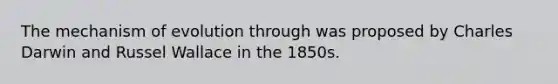 The mechanism of evolution through was proposed by Charles Darwin and Russel Wallace in the 1850s.