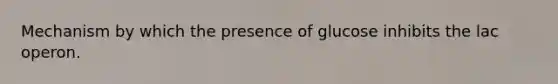 Mechanism by which the presence of glucose inhibits the lac operon.