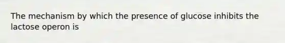 The mechanism by which the presence of glucose inhibits the lactose operon is