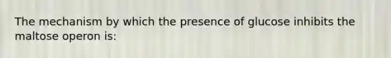 The mechanism by which the presence of glucose inhibits the maltose operon is: