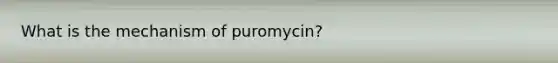 What is the mechanism of puromycin?