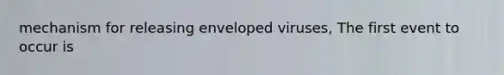 mechanism for releasing enveloped viruses, The first event to occur is