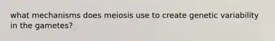 what mechanisms does meiosis use to create genetic variability in the gametes?