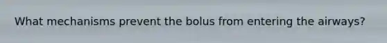 What mechanisms prevent the bolus from entering the airways?