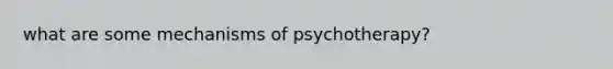 what are some mechanisms of psychotherapy?