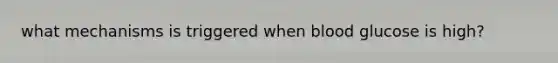 what mechanisms is triggered when blood glucose is high?