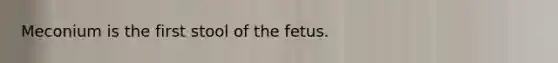 Meconium is the first stool of the fetus.