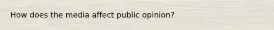 How does the media affect public opinion?