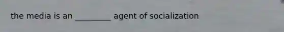 the media is an _________ agent of socialization