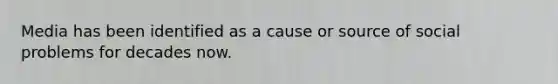 Media has been identified as a cause or source of social problems for decades now.