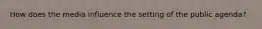 How does the media influence the setting of the public agenda?