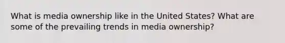 What is media ownership like in the United States? What are some of the prevailing trends in media ownership?