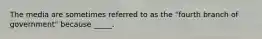 The media are sometimes referred to as the "fourth branch of government" because _____.