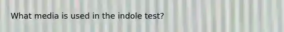 What media is used in the indole test?