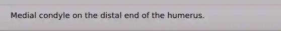 Medial condyle on the distal end of the humerus.