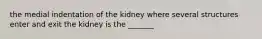 the medial indentation of the kidney where several structures enter and exit the kidney is the _______