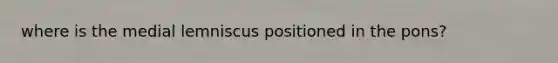 where is the medial lemniscus positioned in the pons?