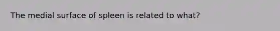 The medial surface of spleen is related to what?