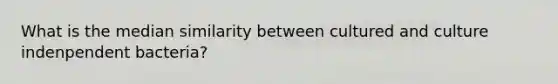 What is the median similarity between cultured and culture indenpendent bacteria?