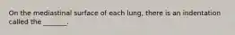 On the mediastinal surface of each lung, there is an indentation called the _______.