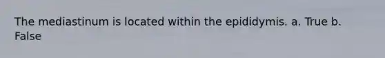 The mediastinum is located within the epididymis. a. True b. False