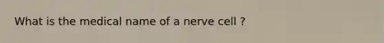 What is the medical name of a nerve cell ?