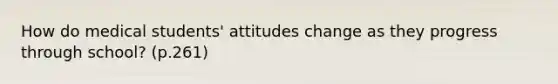 How do medical students' attitudes change as they progress through school? (p.261)