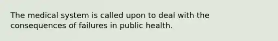 The medical system is called upon to deal with the consequences of failures in public health.