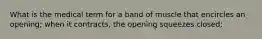 What is the medical term for a band of muscle that encircles an opening; when it contracts, the opening squeezes closed: