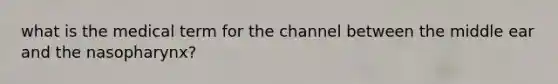 what is the medical term for the channel between the middle ear and the nasopharynx?
