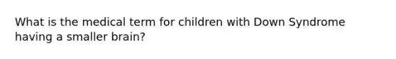 What is the medical term for children with Down Syndrome having a smaller brain?