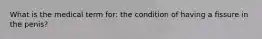 What is the medical term for: the condition of having a fissure in the penis?