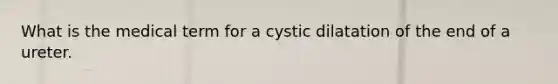 What is the medical term for a cystic dilatation of the end of a ureter.