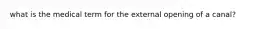 what is the medical term for the external opening of a canal?