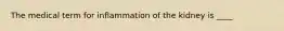 The medical term for inflammation of the kidney is ____