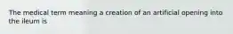 The medical term meaning a creation of an artificial opening into the ileum is