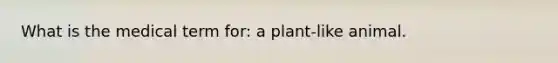 What is the medical term for: a plant-like animal.