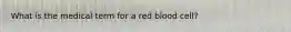 What is the medical term for a red blood cell?