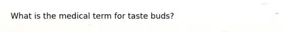 What is the medical term for taste buds?