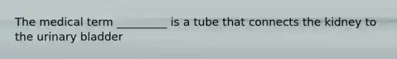 The medical term _________ is a tube that connects the kidney to the urinary bladder