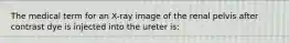 The medical term for an X-ray image of the renal pelvis after contrast dye is injected into the ureter is: