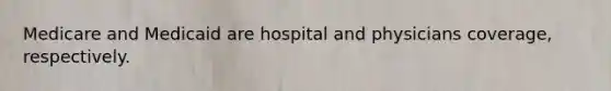 Medicare and Medicaid are hospital and physicians coverage, respectively.