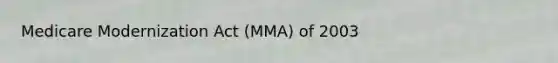 Medicare Modernization Act (MMA) of 2003