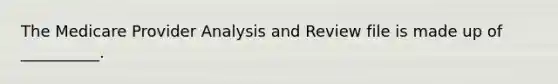 The Medicare Provider Analysis and Review file is made up of __________.