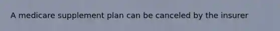 A medicare supplement plan can be canceled by the insurer