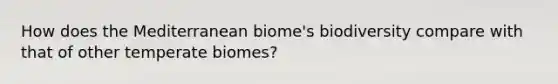 How does the Mediterranean biome's biodiversity compare with that of other temperate biomes?